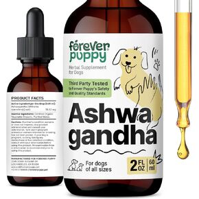 Ashwagandha Drops for Dogs - Calming Care with Ashwagandha Root Tincture - Liquid Alternative to Calming Chews for Dogs' Composure & Relaxation - Canine Vitamins and Supplements - 4 oz