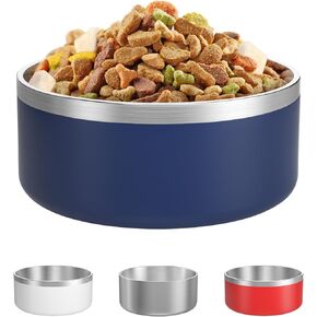 LIANLAI Stainless Steel Dog Bowl, Rust-Resistant Metal & Non Slip Dog Bowls, Spill Proof Double-Walled Dog Bowl for Food and Water, Ideal Dog Bowls for Medium Dogs, Dishwasher Safe（40 oz