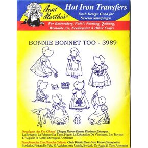 Bonnie Bonnet Too Aunt Martha's Hot Iron Embroidery Transfer