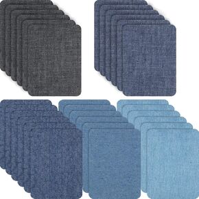 Iron on Patches Iron on Denim Patches Repair Kit for Clothes, Jeans, Jackets, Large Size, 4.9 Inch, Denim Cloth(30 Pieces)