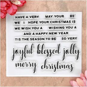 KWELLAM Words merry christmas joyful blessed jolly Have a Very Clear Stamps for Card Making Decoration and DIY Scrapbooking
