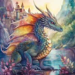 Moohue Easy Stamped Cross Stitch Kits for Adults Beginners Animal Dragon Counted Cross Stitch Patterns Kits (Dragon 3)