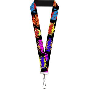 Buckle-Down Lanyard-1.0"-Sound Effects Black/Multi Color