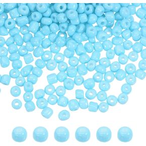 HARFINGTON 2000Pcs Small Glass Beads 6/0 4mm Loose Tiny Round Small Beads for Bracelet Earring Rings Jewelry Making, Burgundy Red