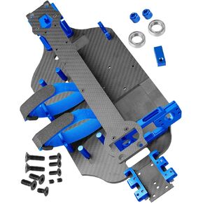 RC Carbon Fibre Chassis Protect Armor Skid Plate Guard Upgrades Part for 1/10 Slash 4WD 4X4 VXL,Chassis Protect Armor Hops Up,Navy Blue(TRA6808)