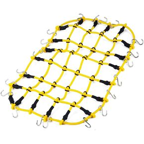 MOHERO RC Elastic Luggage Net with Hook 25x16CM Rubber RC Roof Rack Net for TRX4 Bronco SCX10-90046 1/10th RC Car Upgrade Part,Balck