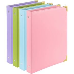 CTOSREE 3 RING BINDER 0.5 بوصة ، موثق الباستيل مع جيوب 4 حزمة الموثق يناسب الحرف 11 "× 8.5" ورقة 100 ورقة منظم الوثيقة النحاس رابط رن روبان لمدرسة المنزلية المكتبية