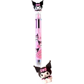 Kuromi Mascot Figure Ballpoint Pen 6-color 1pc, Anime Office School Supplies Stationery Gift