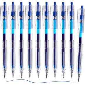 M&G Gel Pens 10 Pcs, 0.5mm Blue Ink Retractable Gel Pen Fine Point Smooth Writing, Gel Ink Pen with Quick Drying Ink for Journaling and Note Taking, Minimalist Gel Pens for Office School Home Gift