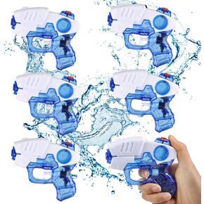 FOIMAS Soaker Squirt Guns,6 Pcs Blue Water Guns for Kids and Adults Swimming Pool Outdoor Summer Water Battles Activities Party