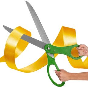25 Inch Giant Scissors Ribbon Cutting Ceremony Set – Green Ribbon Cutting Ceremony Kit Extra Large with Grand Opening Ribbon for Events & Business Launches in Kuwait