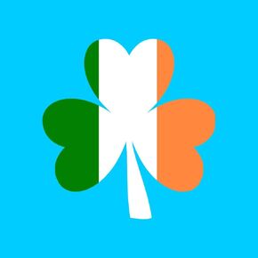Set of 5 Irish Flag Shamrock Iron on Screen Print Fabric Applique Machine Washable Transfer Ireland Flag Leaf