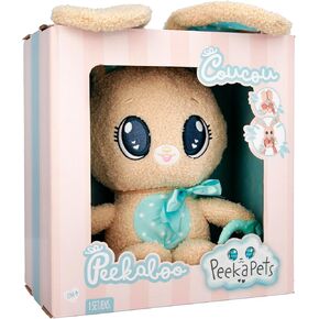 IMC Toys Peekapets Peek-A-Boo Bunny Plush - Baby Shower Stuffed Animal, Brown Bear Plush Doll - Great Gift for Kids Ages 1-3