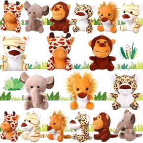 Hydren 18 pcs Safari Safari محشو الحيوانات بشكل كبير 4.8 بوصة الغابة حيوان صغير أفخم TIGER TIGER TIGER TIGER TIGER TIGHTERSELS LEOPARD MONKEY FOR FOR Summer ، Shate Baby ، حفلة عيد ميلاد (نمط لطيف) in Kuwait