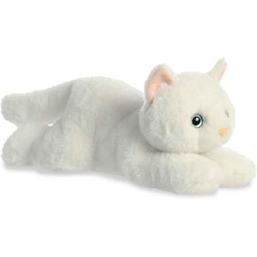 Aurora® Adorable Flopsie™ Precious White Kitty™ Stuffed Animal - Playful Ease - Timeless Companions - White 12 Inches