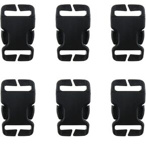 MEETOOT 6PCS Black Plastic Buckles for Backpack Dog Collar Luggage Strap Boat Hood