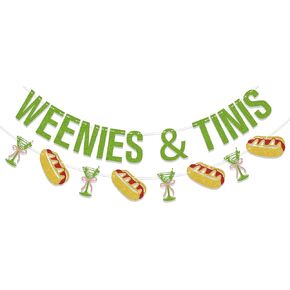 Weenies & Tinis Banner Martini Birthday Decorations Hotdog Martini Bar Bachelorette Party Decorations Martini Themed Party Decorations Green