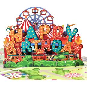Mini Element Pop Up Card Happy Birthday Greeting Card,3D Birthday Gift for Adults and Kids with Blank Note Card & Envelope, Foldable Celebration Cards for Daughter, Son, Mom, Dad, Friend, Children