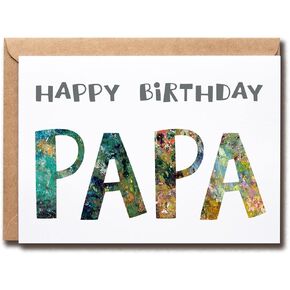 EruditeGifts Happy Birthday Papa, 5 x 7 Inch Card, Blank Inside for Your Message