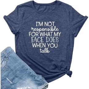 LOOKFACE Women I AM NOT Tee Cute Graphic Soft T Shirts