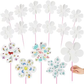 12 pcs diy paper pinwheels bulk make your pinwheel white paper paper pinwheels kits for boys girls summer school school group project home home project project