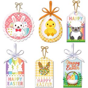GLOBLELAND Easter Animals Labels Cutting Dies for Card Making Metal Easter Label Frame Die Cuts Cutting Dies Templates for Scrapbooking Journal Embossing Paper Craft Decor