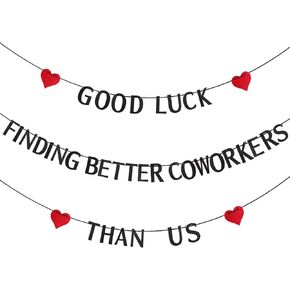 Good Luck Finding Better Coworkers Than Us Banner, Coworker Goodbye Banner Farewell Party Decorations Good Luck Banner Leaving Decorations for Coworkers