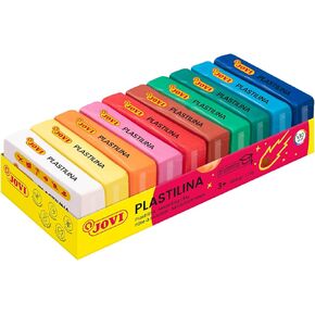 Jovi - Non Drying Modeling Clay, Endlessly Reusable Plasticine, Set of 10 Bars, Each 1.75oz, Non-Toxic and Gluten-Free, for Arts and Crafts Projects