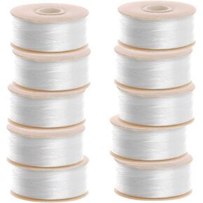 Nymo 10 Bobbins of 64 Yards Size D White Nylon Beading Thread for Delica Beads