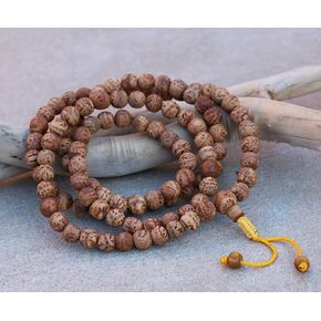 DharmaObjects® Tibetan Buddhist MEDITATION 108 Beads Genuine BODHISEED MALA For Compassion