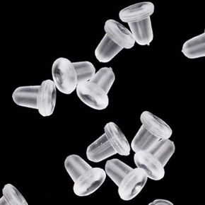 MBODM Silicone Earring Backs Earring Backings Soft Clear Ear Safety Back Pads Backstops Bullet Clutch Stopper Replacement for Women（100Pcs /50Pairs）
