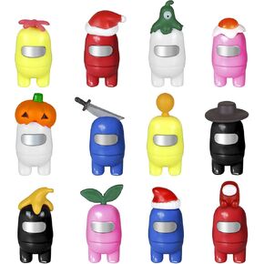 Merch Figurines Set, Collection Toys for Game Fans, Mini Character Action Figure Decorations, Astronaut Crewmate Desk Toy Gift for Children, Cake Topper Party Supply