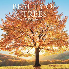 The Gifted Stationary 2025 Square Wall Calendar, Beauty of Trees, 16-Month Floral Theme Hanging Calendar with 180 Reminder Stickers, Month Planner for Home, or Creative Spaces, 12x12 In