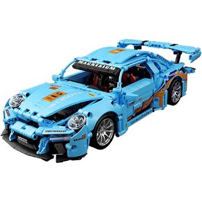 Blue Sports Car 911 Building Blocks Set Toy, Collectible MOC Car Model, Building Blocks for Adults and Kids (1288 PCS)