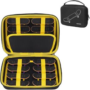 MGZNMTY Portable Storage Case for Teck Deck Ultra DLX Finger Skateboards, Fingerboard Carrying Case Compatible with 16 PCS Tech Deck Fingerboard (Large, Black)