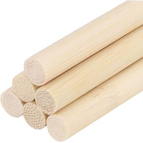 DMiotech 20 Pack 3/8" x 16" Wooden Dowel Rods Unfinished Natural Birch Sticks Wood Craft Sticks for Home Decor Projects and Making DIY Craft,Wood Color
