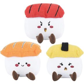 HugSmart Pet - Foodie Japan Sushi | Squeaky Soft Plush Dog Toys for Small Dogs | Puppy Toys for Teething Small Dogs | Dog Food Toy for Small Medium Dog(3 Pack)