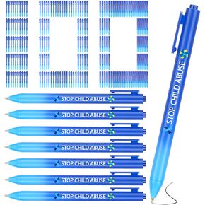 Jetec 100 Pcs Suicide Prevention Awareness Ribbon Pens Bulk Black Ink Retractable Fine Tip Pens with Gradient Color Barrel Ballpoint Pens for Charity Volunteers Activity