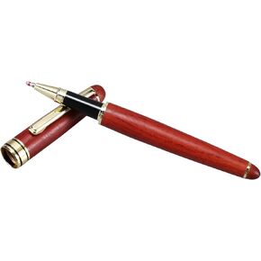 Wooden Gift Pen Retractable Rollerball Pen Set With Pen &Business Card Holder Smooth & Elegant Executive Rollerball Pen for Business (Wooden Rollerball Pen)