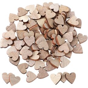 100 PCS قلوب خشبية صغيرة للحرف الخشبية الرموز الضيوف كتاب فارغة الخشب علامة الحزب DIY صغير غير مكتمل شرائح قلب القلب علامة القلب الصغيرة الحلي الخشبية لعيد عيد ميلاد عيد الحب