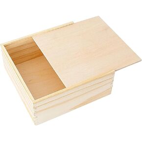 Pinewood Gift Box, Unfinished, Customizable, Available in Small, Medium, Large, Ideal for Crafts, Storage & Special Occasions (Medium (10" x 10" x 4.5"))
