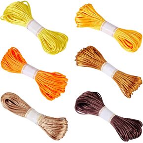131 Yards Embroidery Floss Cross Stitch Threads 3 mm Embroidery Thread Friendship Bracelet String Stitch Gifts for Beginners Adult Sewing Knitting Supplies 6 Colors