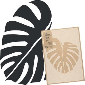 NAKLEO Reusable Plastic Wall Stencil - 43x64cm / 17" x 25" - Tropical Monstera Leaf 2 - Large Wallpaper Pattern Painting DIY Art Craft Template - Fabric Furniture Wood Canvas