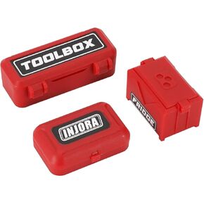 إكسسوارات تزيين مربع الأدوات المصغرة على مقياس TRX4M SCX24 1/18 1/24 RC Crawlers Upgrade (RED)