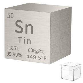 Tin Cube Metal Density Cubes Pure Metal High Density Element Cube for Element Collections Lab Experiment Material Hobbies DIY Teacher Science Creative Gift (Sn 1inch)