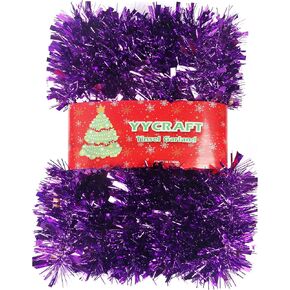 YYCRAFT Gold Metallic Twist Garland Tinsel Garland Christmas Tree Garland- 3" x 10 Yards