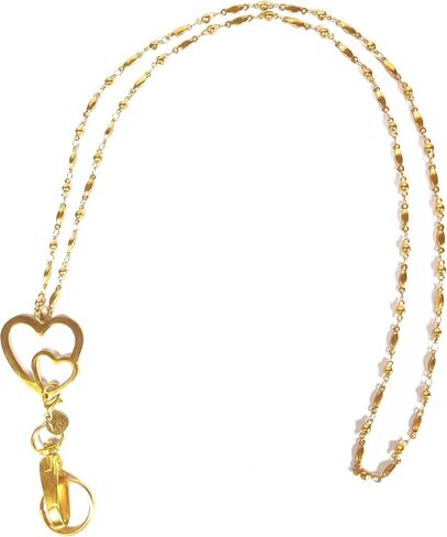 Gold Pendant Women's Lanyard Strong Stainless Steel Chain, Trendy ID Badge Card Holder Teacher Cruise Keys Phone in Kuwait
