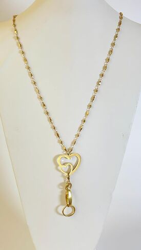 Gold Pendant Women's Lanyard Strong Stainless Steel Chain, Trendy ID Badge Card Holder Teacher Cruise Keys Phone in Kuwait