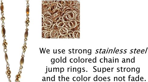 Gold Pendant Women's Lanyard Strong Stainless Steel Chain, Trendy ID Badge Card Holder Teacher Cruise Keys Phone in Kuwait