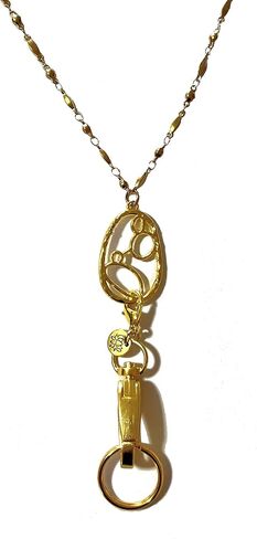Gold Pendant Women's Lanyard Strong Stainless Steel Chain, Trendy ID Badge Card Holder Teacher Cruise Keys Phone in Kuwait